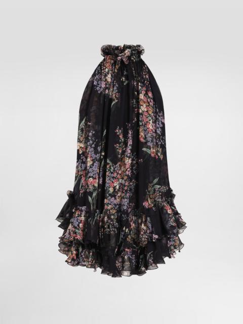 Dolce & Gabbana Flower bouquets-print chiffon dress
