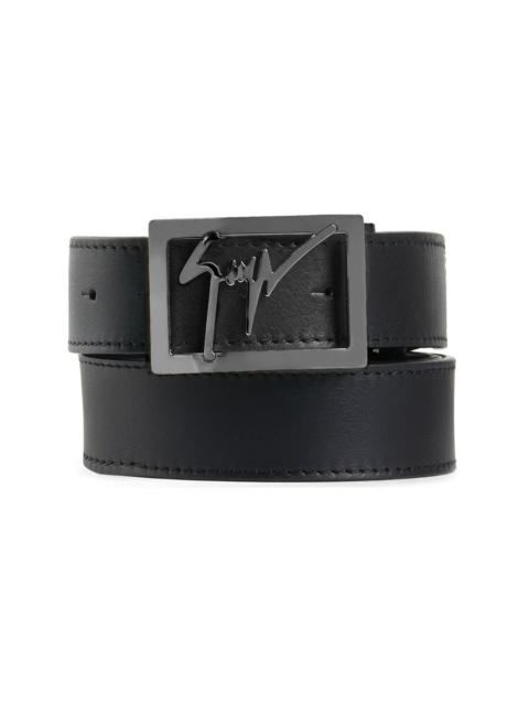 Giuseppe Zanotti square logo buckle belt