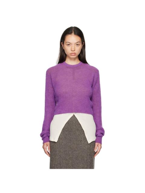 Purple Baby Suri Alpaca Sheer Sweater