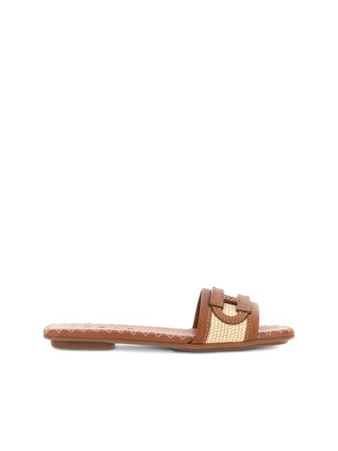 HOGAN woven logo-detail flat sandals