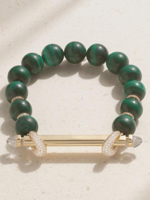 ANANYA Jumbo Chakra 18-karat gold multi-stone bracelet Green