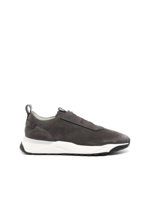 perforated suede sneakers