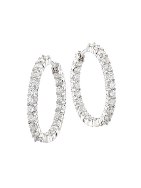 ROBERTO COIN Women's 18K White Gold & 3.43 TCW Diamond Inside-Out Hoop Earrings/28MM - White Gold