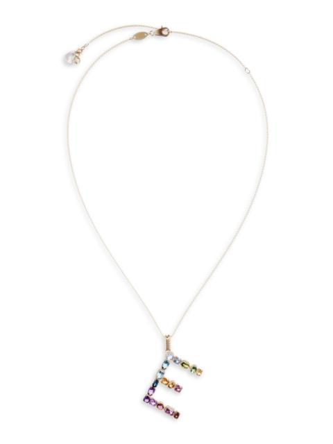 Dolce & Gabbana Women's Rainbow Alphabet 18K Gold & Gemstone Initial Pendant Necklace - E