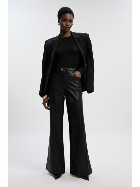 KAREN MILLEN Petite Faux Leather Tailored Kickflare Trouser