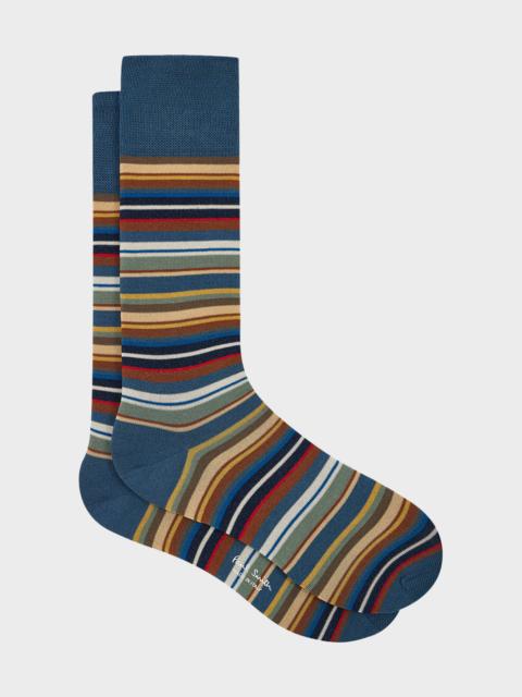 Paul Smith Men's Munich Signature Stripe Crew Socks
