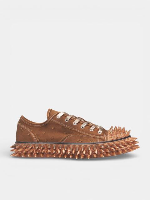 doublet Brown Canvas Spiky Sneakers