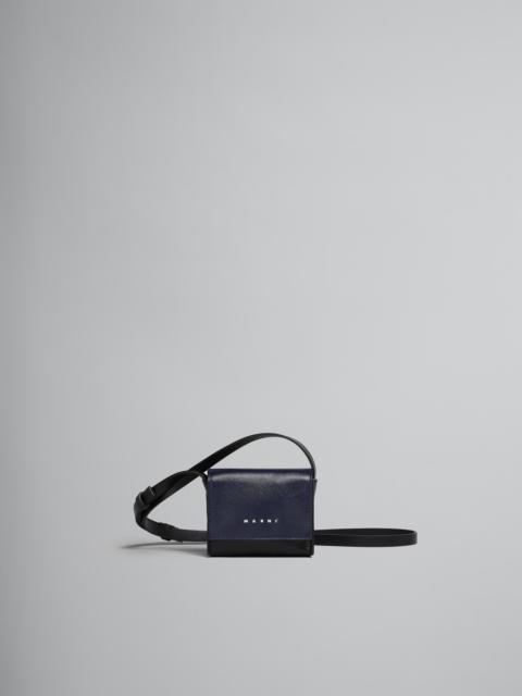 BLUE AND BLACK LEATHER CROSSBODY BAG