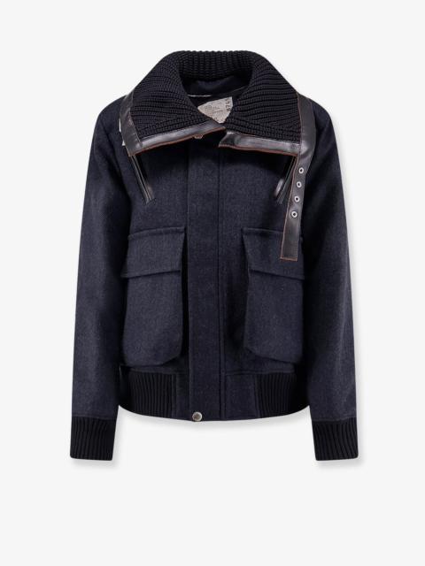 sacai Herringbone Wool Padded Bomber
