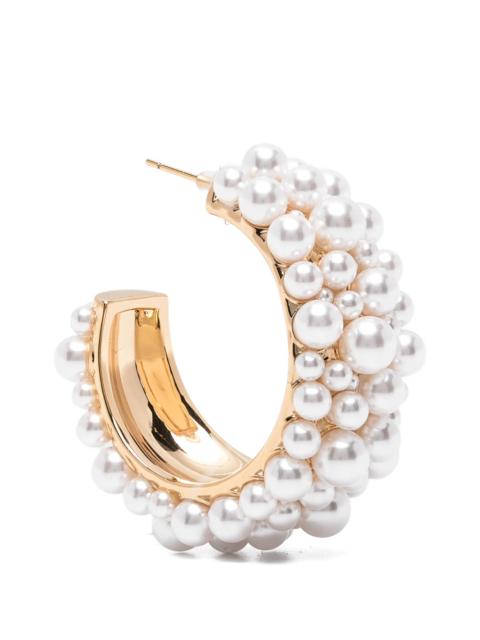 self-portrait Self-portrait Pearl-embellished Hoop Earrings
