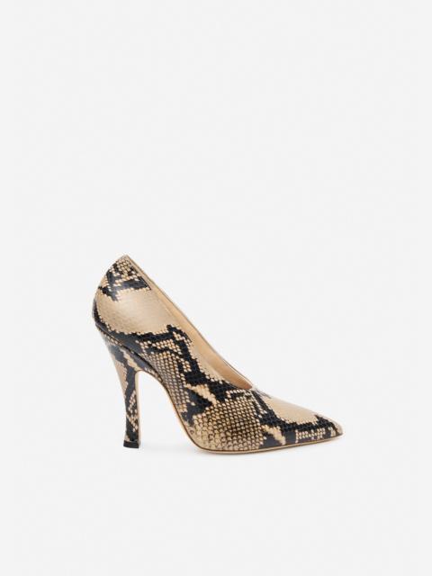 MAGDA BUTRYM Pointed pumps in beige snake-effect leather