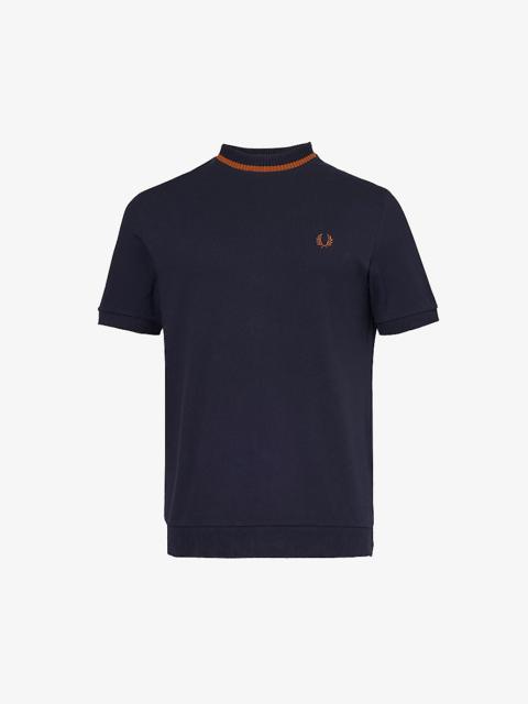 Ringer logo-embroidered cotton-jersey T-shirt