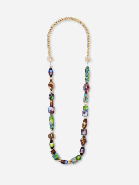 Sautoir necklace with murrine