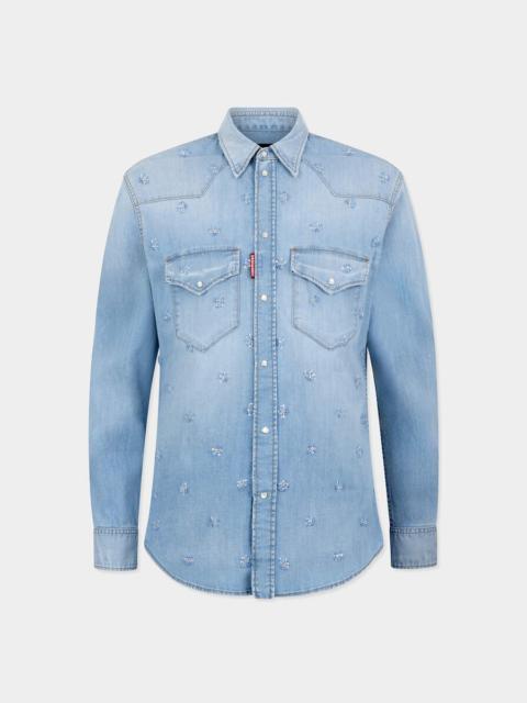 DSQUARED2 SUPER LIGHT WASH CANADIAN WESTERN SHIRT