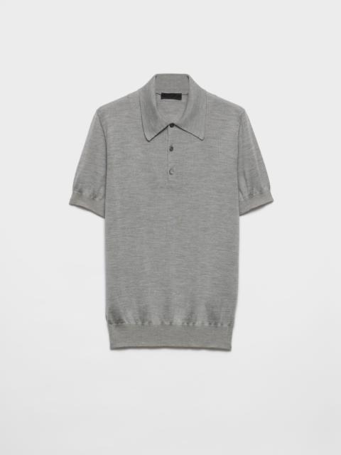 Cashmere and silk polo shirt