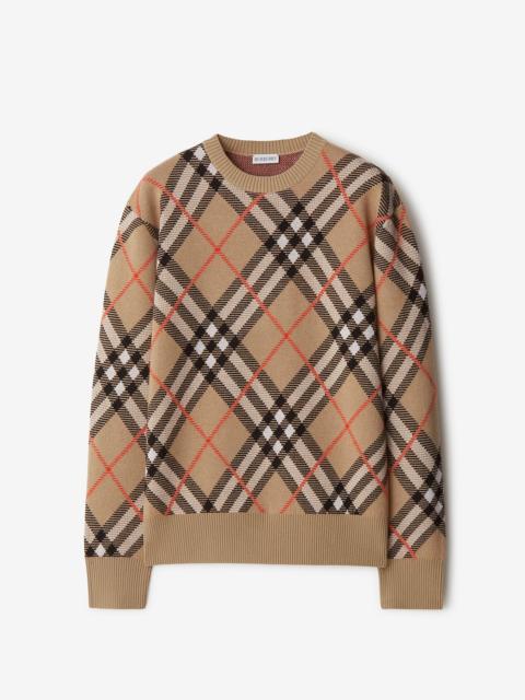 Burberry Check Wool Blend Sweater
