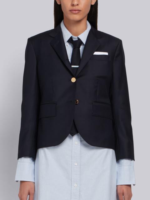 Navy Wool Twill Single Breasted High Armhole Sport Coat