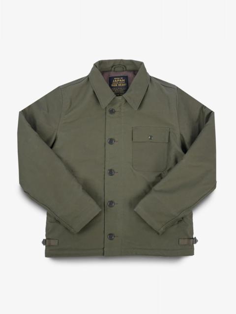 Iron Heart IHM-45-GRN Oiled Whipcord A2 Deck Jacket - Army Green