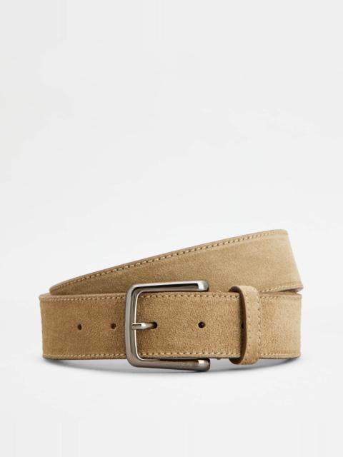 Tod's BELT IN SUEDE - BEIGE