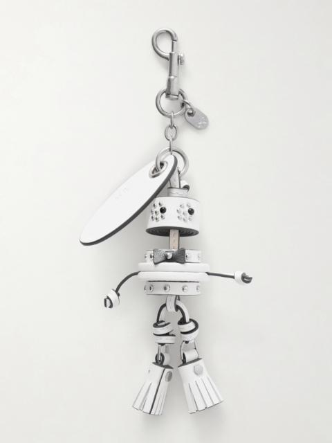 Anya Hindmarch Groom Studded Silver-tone And Leather Bag Charm