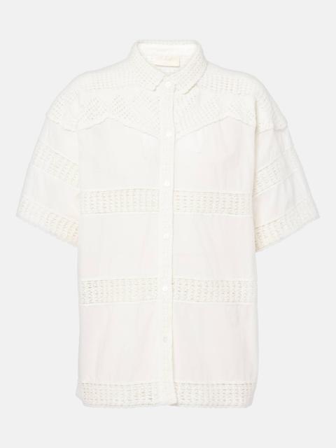Amal paneled cotton crochet shirt