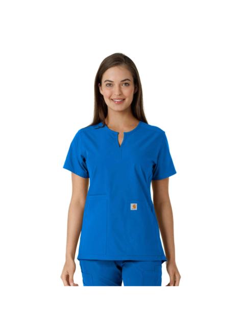 Carhartt Women's Force Essentials Notch Neck Tunic Knit Panel Scrub Top