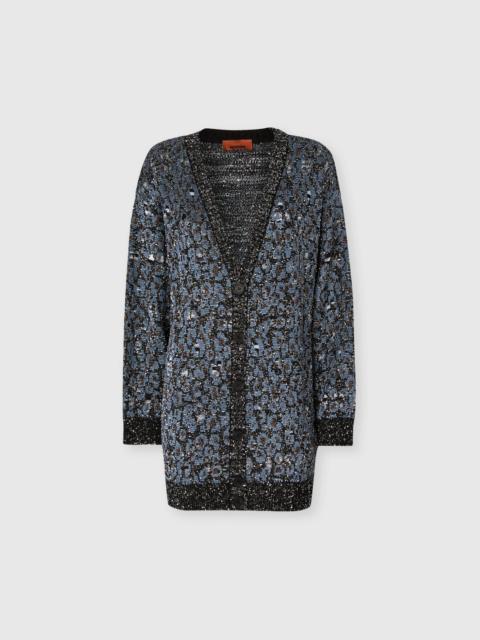 Missoni Oversized cardigan in an animal-print jacquard knit