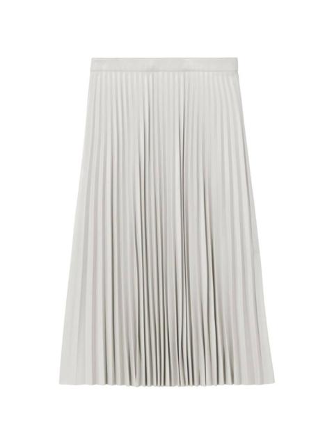 pleated faux-leather skirt