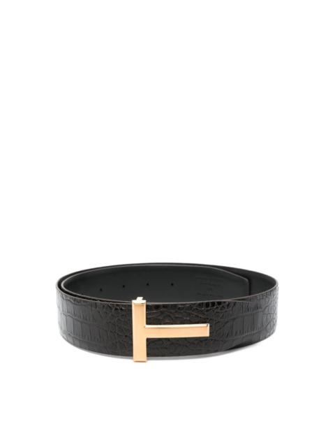 TOM FORD CROCODILE-EMBOSSED BELT