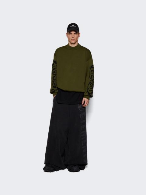 VETEMENTS Metal Sleeve Logo Sweater Khaki