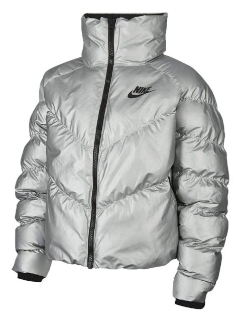 Nike Sportswear Synthetic Fill Shine Jacket WMNS "Silver/Black"