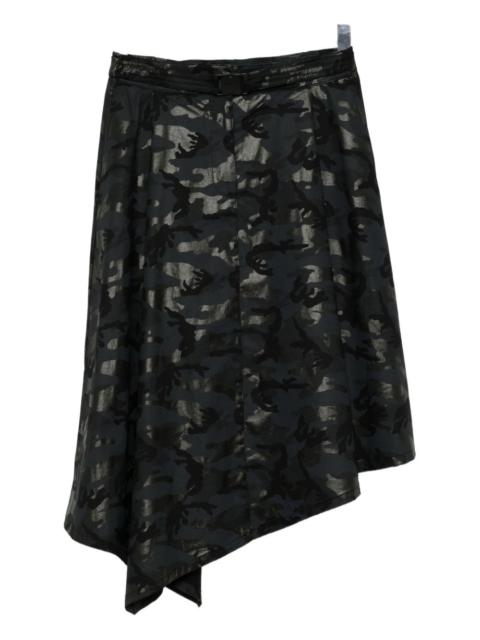 JUUN.J asymmetric camouflage skirt