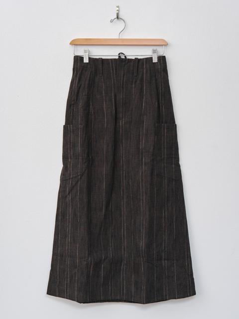 Toogood The Scout Skirt - Crumpled Stripe Walnut