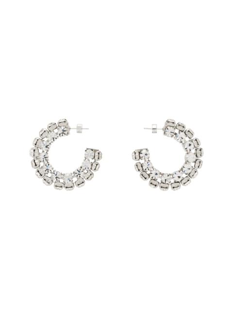 AREA Silver Small Crystal Hoop Earrings