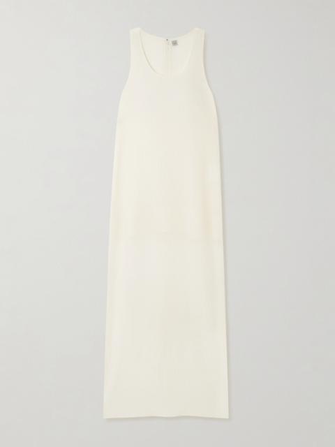 Totême Cotton and silk-blend crepon midi dress Ecru