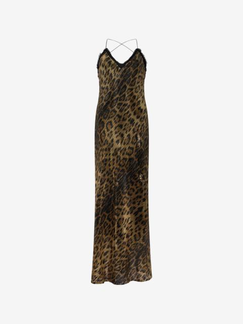 Roberto Cavalli Jaguar Print Maxi Dress