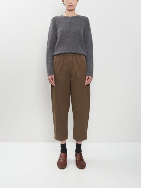 apuntob Crinkle Cotton Tapered Cropped Pants