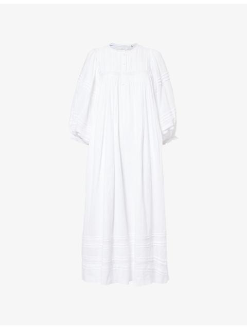 SKALL Florentine Embroidered Cotton Midi Dress