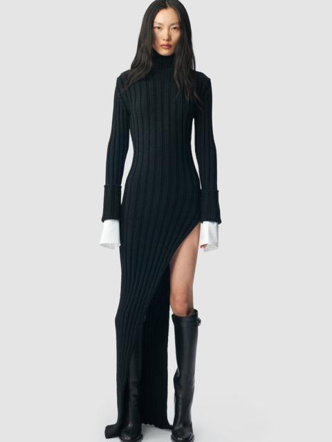 Ann Demeulemeester Cyntia Long Asymmetric High Neck Sweater