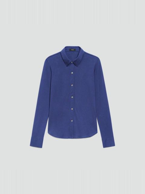 Theory Button-Up Shirt in Organic Cotton Knit