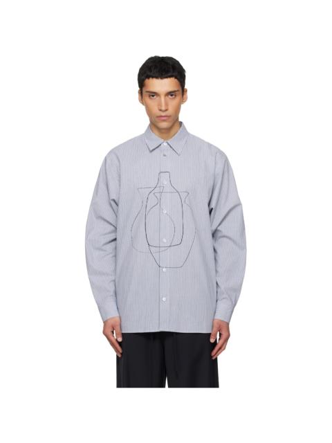 LE17SEPTEMBRE Navy Printed Striped Shirt