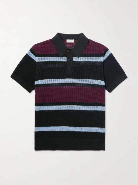 Dries Van Noten Striped Knitted Polo Shirt