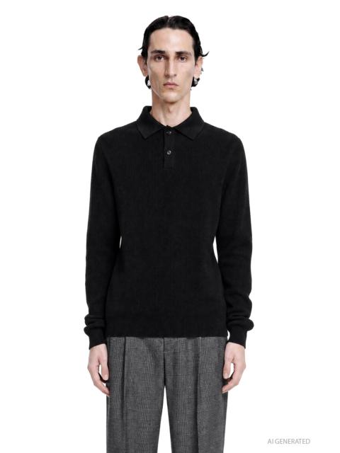 LARDINI Wool And Cashmere Long Sleeve Polo