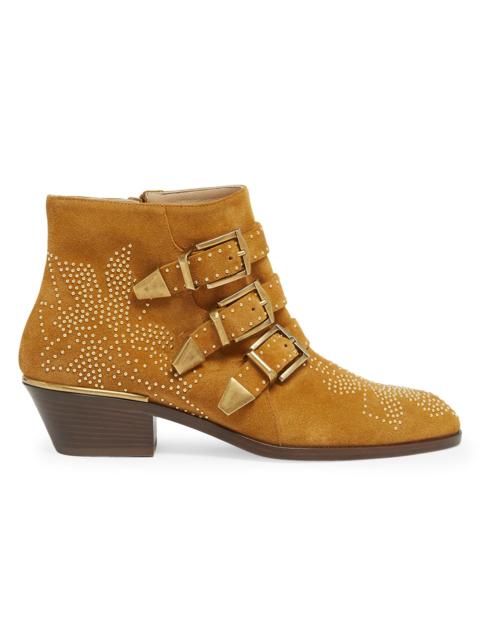 Chloé Women's Susan 40MM Suede Ankle Boots - Sunny Brown