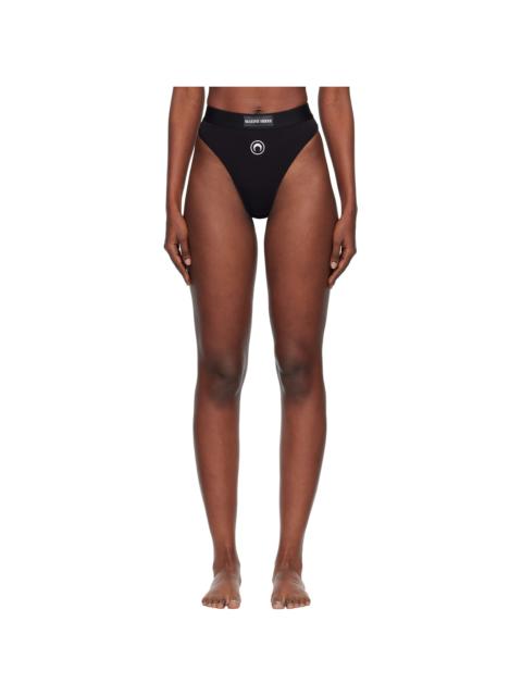 Marine Serre Black Moon Logo Stretched Jersey High-Waist Briefs