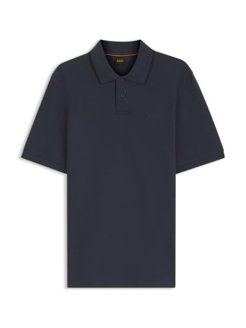 BOSS REGULAR-FIT POLO SHIRT IN HONEYCOMB-STRUCTURED COTTON PIQUE