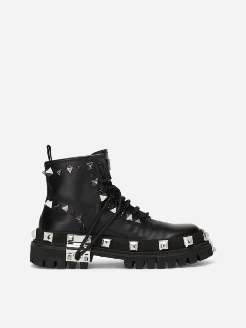 Dolce & Gabbana Studded calfskin hi-trekking ankle boots