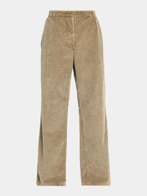 The Row Adler Corduroy Pleated Relaxed-Leg Pants