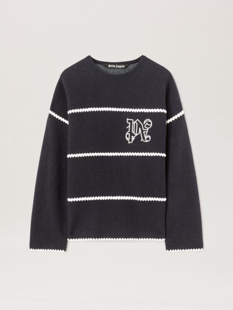 Palm Angels Monogram Striped Sweater