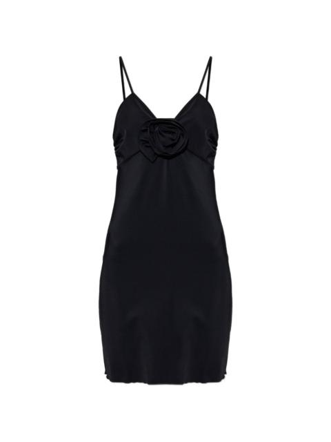 Moschino floral-appliqué open-back beach mini dress